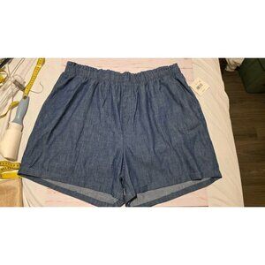 Falls Creek Shorts Womens Size 2X Blue Elastic Waist Pull On Beach Coastal Y2K